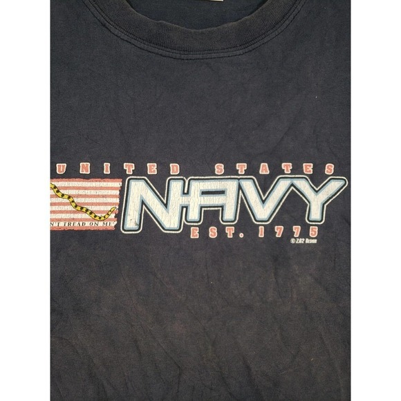 United States Navy Shirt Mens Large Blue Graphic Short Sleeve Don't Tread On Me! - Picture 4 of 9